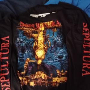 Heavy metal long sleeve 3xl double sided concert shirts